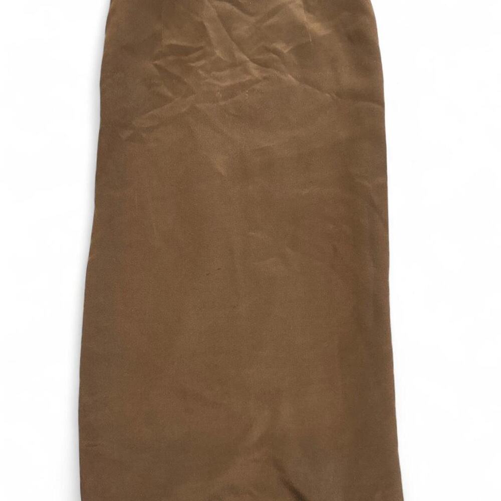 100% silk brown low rise midi skirt